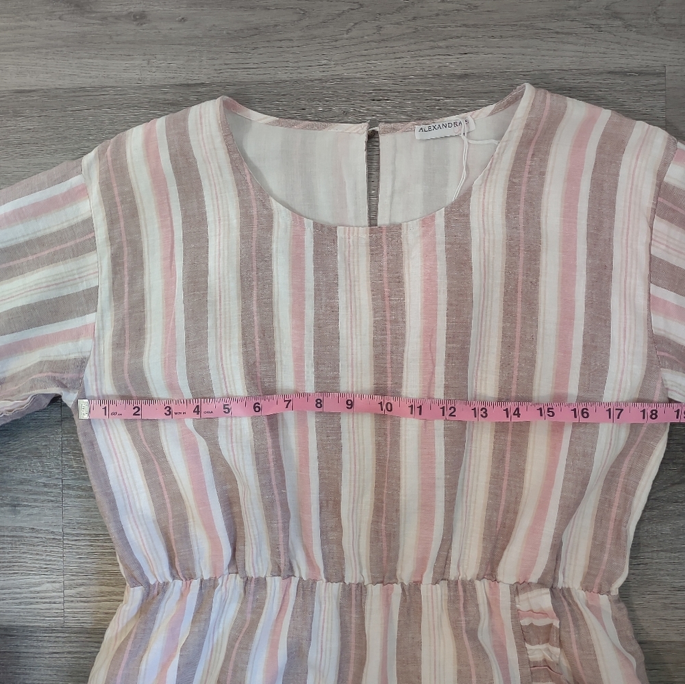 Beachy Striped Linen Ruffle Dress - Picture 5 of 9